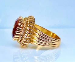 Bague en or jaune 18 carats et citrine Madère