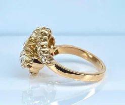 Bague en or jaune 18 carats et diamants vers 1900