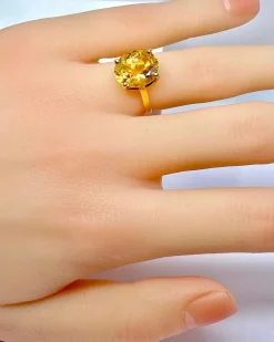 Bague en or jaune 18 carats et citrine