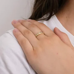 Bague en or jaune & diamants