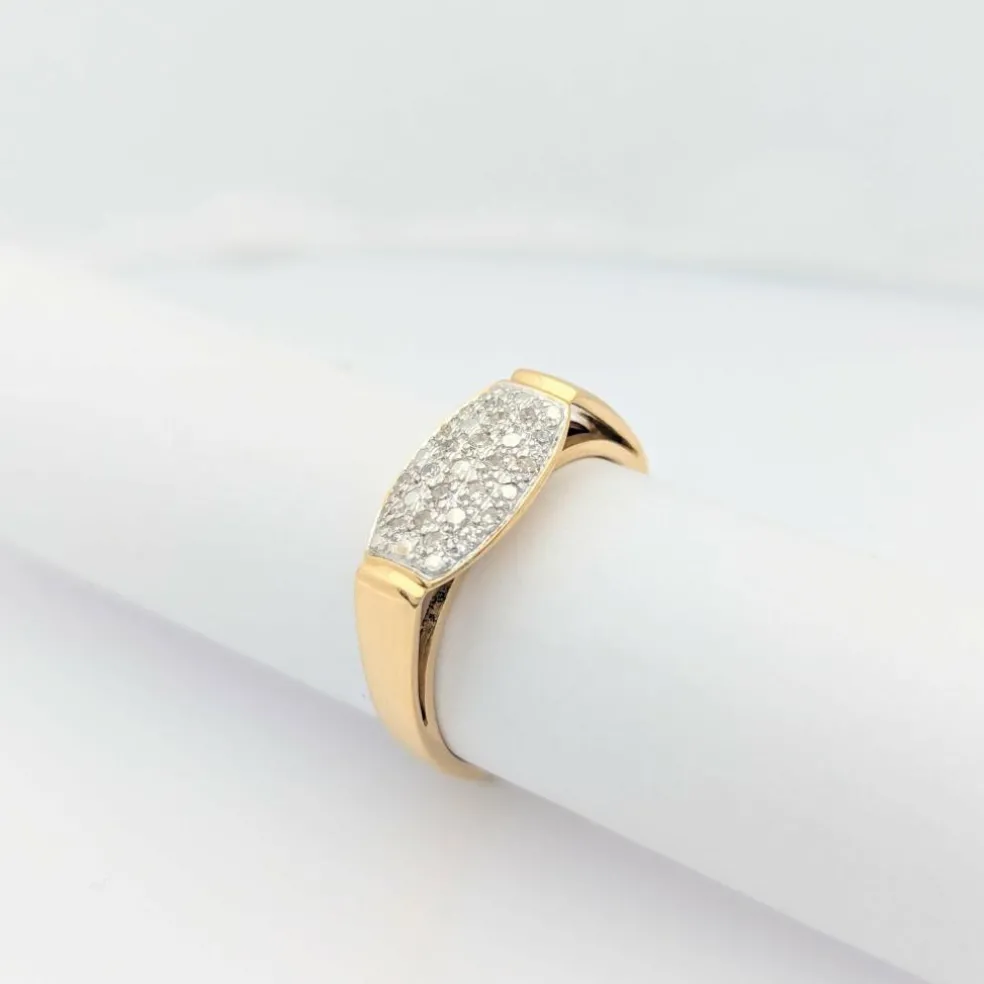 Bague en or jaune 21 diamants