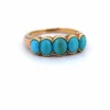 BAGUE EN OR JAUNE 18 KT AVEC CABOCHON TURQUOISE