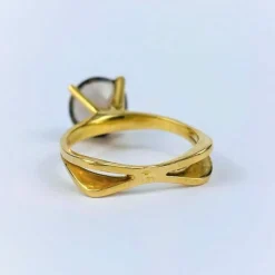 Bague en Or Jaune & Quartz Fumé