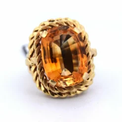 Bague en or jaune - quartz citrine