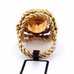 Bague en or jaune - quartz citrine