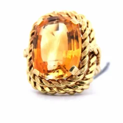 Bague en or jaune - quartz citrine