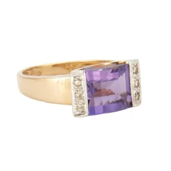 Bague en Or jaune, Améthyste
