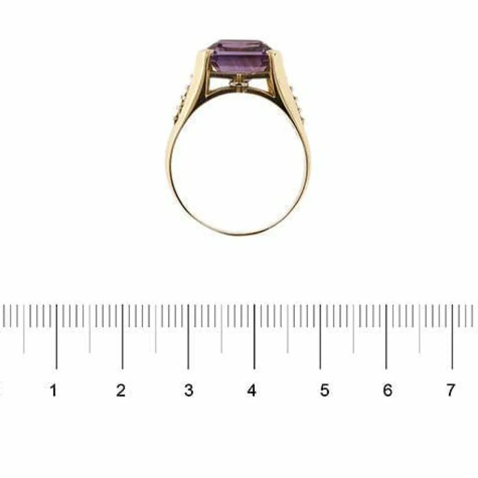 Bague en or jaune avec améthyste
