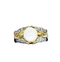 Bague en or jaune avec corail