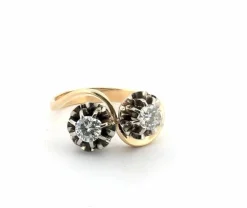 Bague en or jaune avec diamants