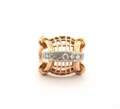 Bague en or jaune avec diamants