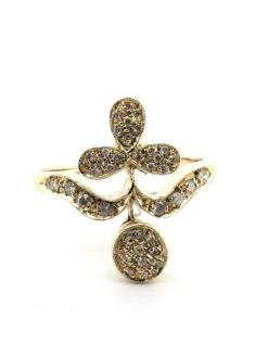 Bague en or jaune avec diamants