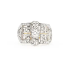 Bague en or jaune avec diamants de 0,93 carat