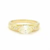 Bague en or jaune avec diamant ovale Ct 1