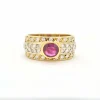 Bague en or jaune avec diamants et rubis