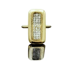 Bague en or jaune avec diamants en inclusion