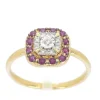 Bague en or jaune avec diamants et rubis