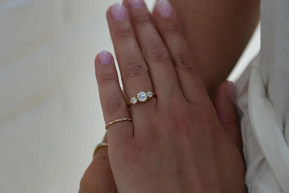 Bague en or jaune avec diamants Old Mine