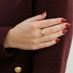 Bague en or jaune avec diamants