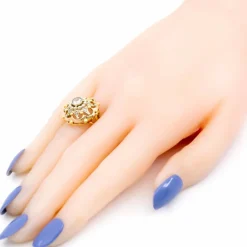 Bague en or jaune avec diamants