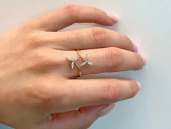 Bague en or jaune avec diamants