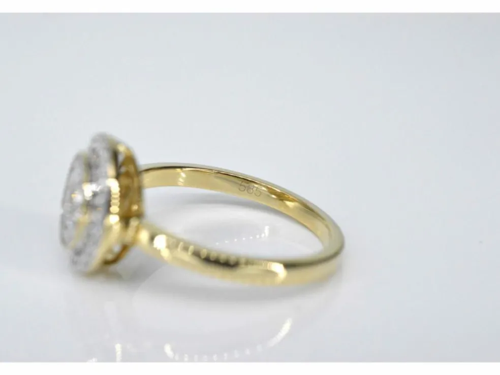 Bague en or jaune avec diamant