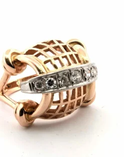 Bague en or jaune avec diamants