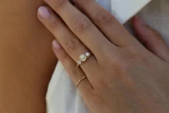 Bague en or jaune avec diamants Old Mine