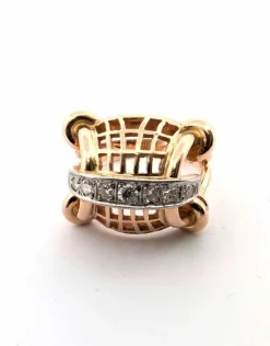 Bague en or jaune avec diamants