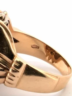 Bague en or jaune avec diamant central
