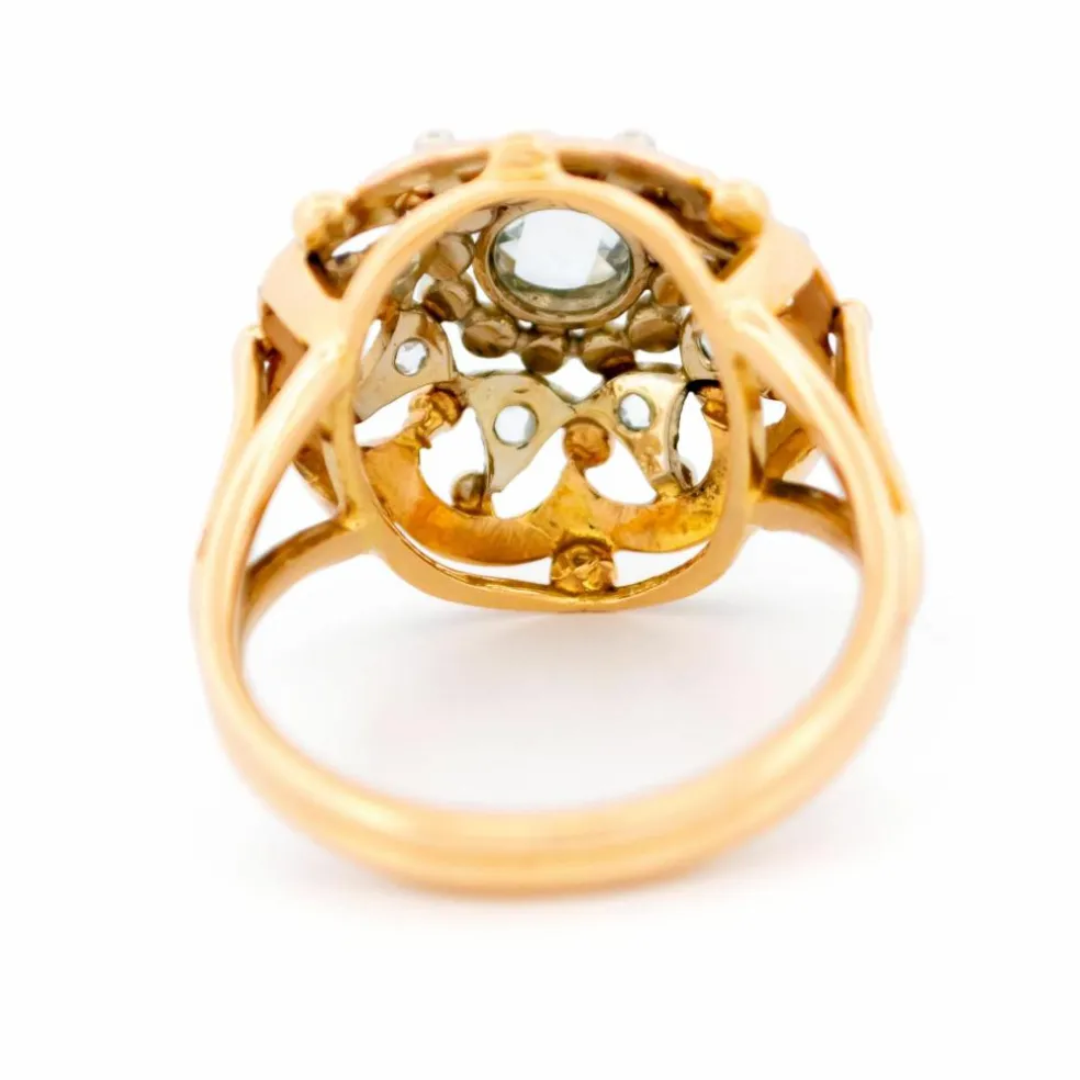 Bague en or jaune avec diamants