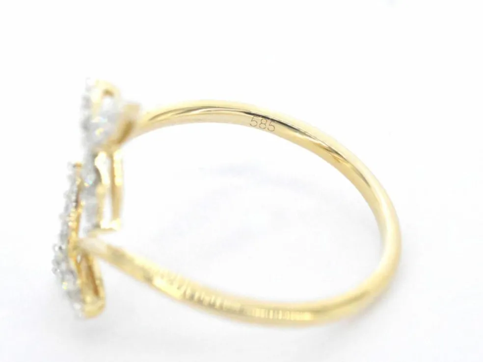 Bague en or jaune avec diamants