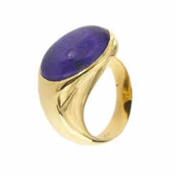Bague en or jaune avec lapis-lazuli