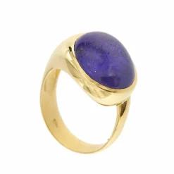 Bague en or jaune avec lapis-lazuli