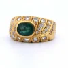 Bague en or jaune avec émeraude