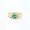 BAGUE EN OR JAUNE AVEC ÉMERAUDE ET DIAMANTS