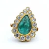 Bague en or jaune avec émeraude