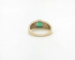 BAGUE EN OR JAUNE AVEC ÉMERAUDE ET DIAMANTS