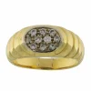Bague en or jaune avec pavé de diamants ovales