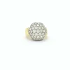 BAGUE EN OR JAUNE AVEC PAVE' DE DIAMANTS