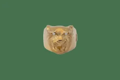 Bague en or jaune avec panthère et diamants