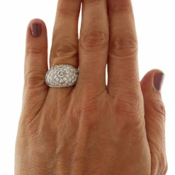 Bague en or jaune avec pavé de diamants