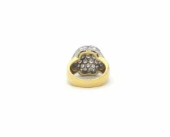 BAGUE EN OR JAUNE AVEC PAVE' DE DIAMANTS