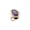 Bague en or jaune avec pierre violette
