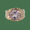Bague en or jaune avec quartz rose