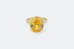 Bague en or jaune avec quartz fumé