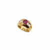 Bague en or jaune avec rubis et diamants