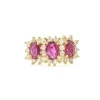 Bague en or jaune avec rubis et diamants