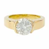 Bague en or jaune, diamants 2,09 cts G/VVS1.