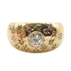 Bague en or jaune diamants